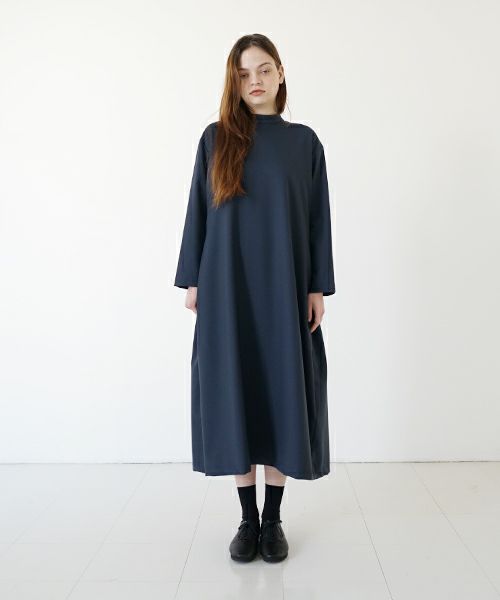 Mochi モチ high neck dress [mo-op-01/deep blue] ハイネックドレス