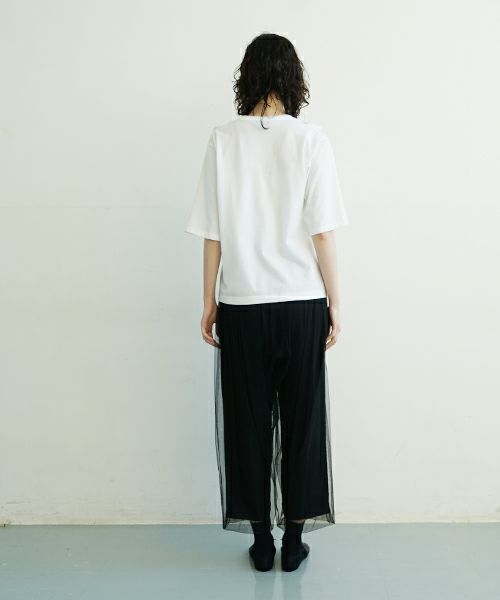 MIYAO ミヤオ tops [MATS-05/WHITE×WHITE]フリル ティーシャツ 