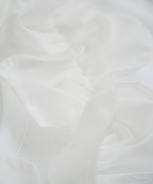 MIYAO ミヤオ tops [MATS-05/WHITE×WHITE]フリル ティーシャツ 