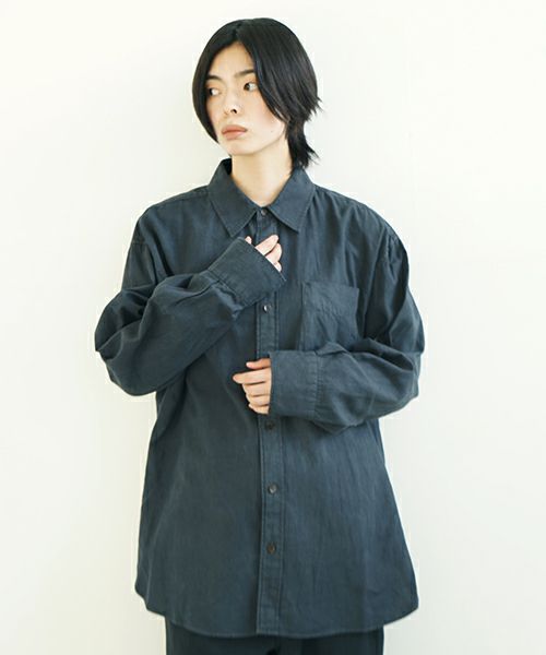 YOKO SAKAMOTO, ヨーコサカモト, REGULAR COLLAR SHIRT [SUMI INK] YS-24SS-55,  レギュラーカラーシャツ