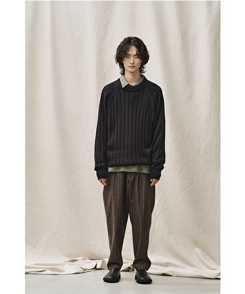 YOKO SAKAMOTO ヨーコサカモト ANTIQUE TEPERED PANTS [BLACK] YS-24SS-14 アンティークテーパード パンツ