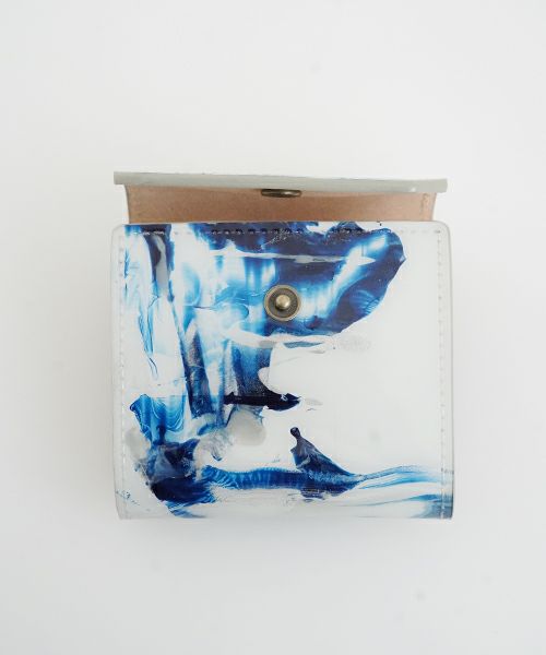 macromauro Palm maison × paint wallet P blueミニ ペイントウォレット(財布）