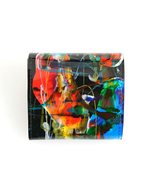 macromauro マクロマウロpaint black wallet Pミニ ペイントウォレット(財布）