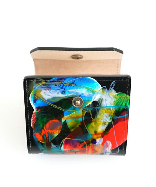 macromauro マクロマウロpaint black wallet Pミニ ペイントウォレット(財布）