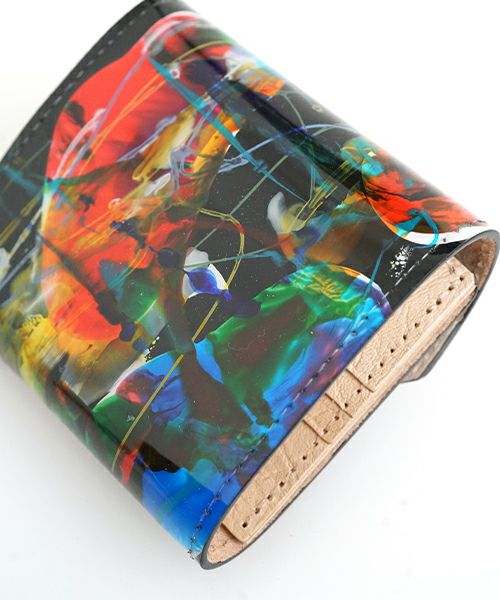 macromauro マクロマウロpaint black wallet Pミニ ペイントウォレット(財布）