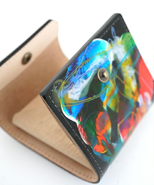 macromauro マクロマウロpaint black wallet Pミニ ペイントウォレット(財布）