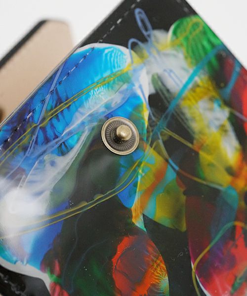 macromauro マクロマウロpaint black wallet Pミニ ペイントウォレット(財布）