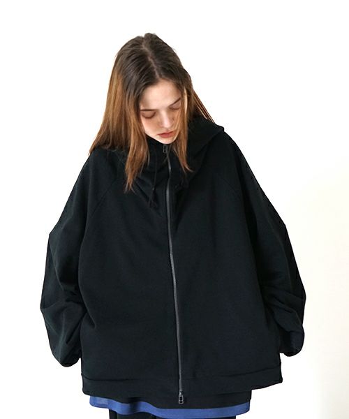  VUyヴウワイshort big hoody [BLACK]ビックショートパーカー