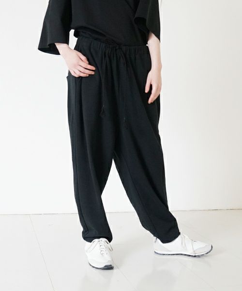 VUyヴウワイsweat wide cropped pants [BLACK]スエットワイドパンツ