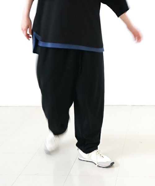VUyヴウワイsweat wide cropped pants [BLACK]スエットワイドパンツ