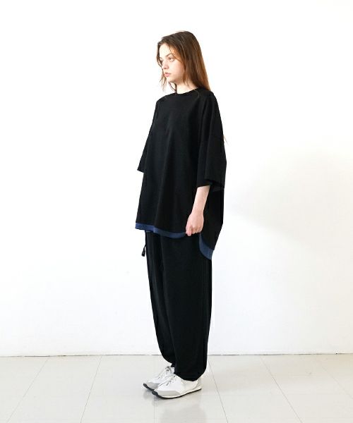 VUyヴウワイsweat wide cropped pants [BLACK]スエットワイドパンツ