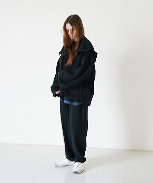 VUyヴウワイsweat wide cropped pants [BLACK]スエットワイドパンツ