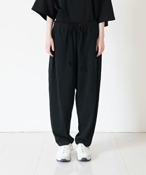 VUyヴウワイsweat wide cropped pants [BLACK]スエットワイドパンツ