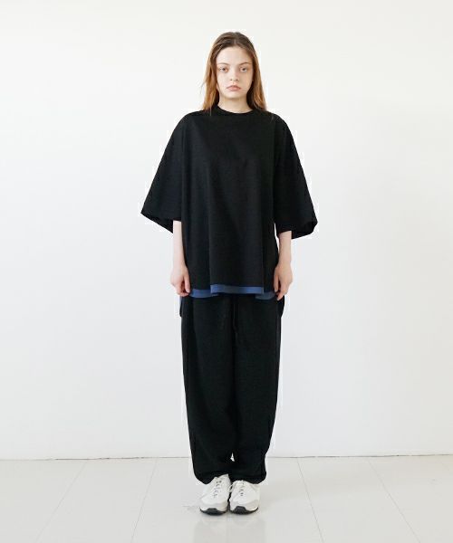 VUyヴウワイsweat wide cropped pants [BLACK]スエットワイドパンツ
