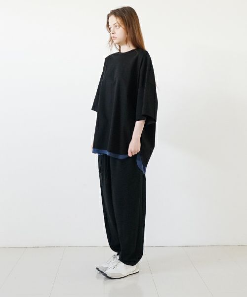 VUyヴウワイsweat wide cropped pants [BLACK]スエットワイドパンツ