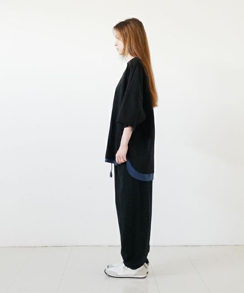 VUyヴウワイsweat wide cropped pants [BLACK]スエットワイドパンツ