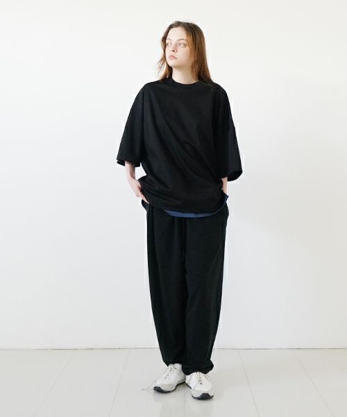 VUyヴウワイsweat wide cropped pants [BLACK]スエットワイドパンツ