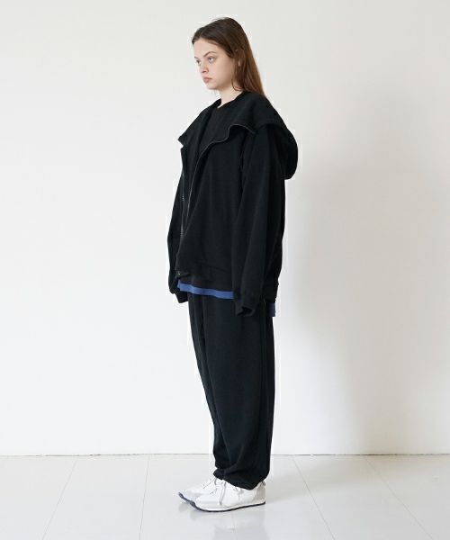 VUyヴウワイsweat wide cropped pants [BLACK]スエットワイドパンツ