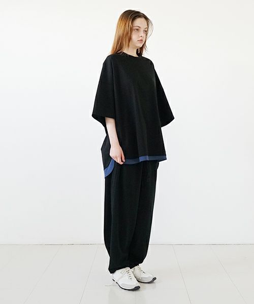 VUyヴウワイsweat wide cropped pants [BLACK]スエットワイドパンツ