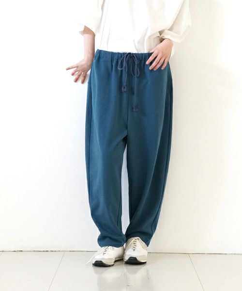 VUyヴウワイsweat wide cropped pants [BLUE]スエットワイドパンツ