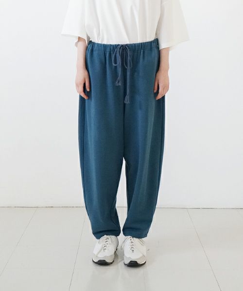 VUyヴウワイsweat wide cropped pants [BLUE]スエットワイドパンツ