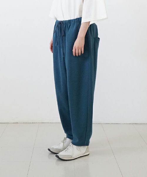 VUyヴウワイsweat wide cropped pants [BLUE]スエットワイドパンツ