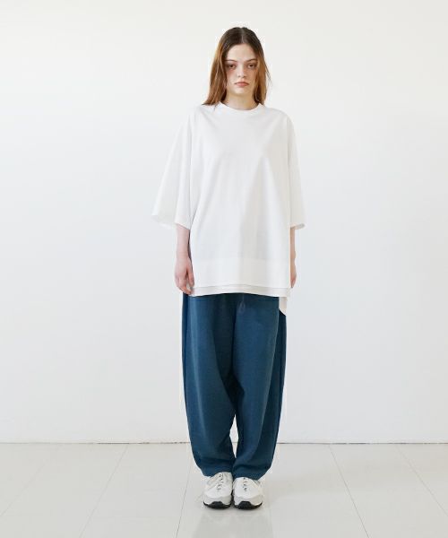 VUyヴウワイsweat wide cropped pants [BLUE]スエットワイドパンツ