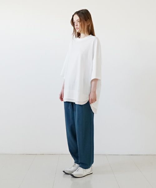 VUyヴウワイsweat wide cropped pants [BLUE]スエットワイドパンツ