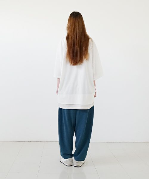 VUyヴウワイsweat wide cropped pants [BLUE]スエットワイドパンツ