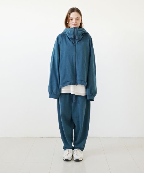 VUyヴウワイsweat wide cropped pants [BLUE]スエットワイドパンツ