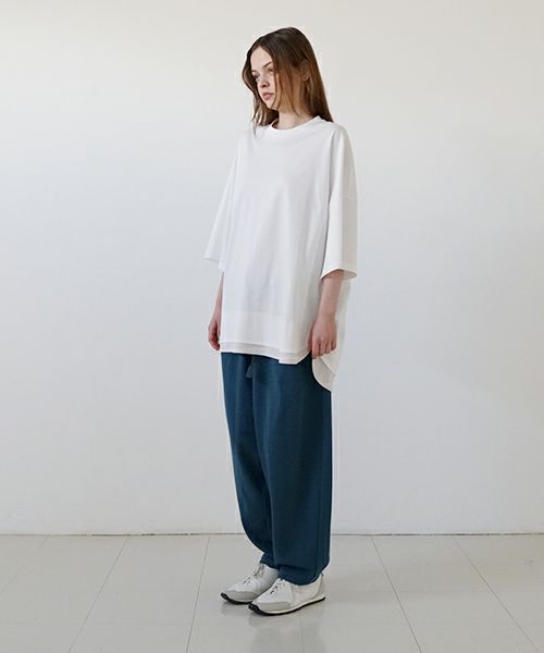 VUyヴウワイtwo slit t-shirt [white×beige]重ねスリットtシャツ