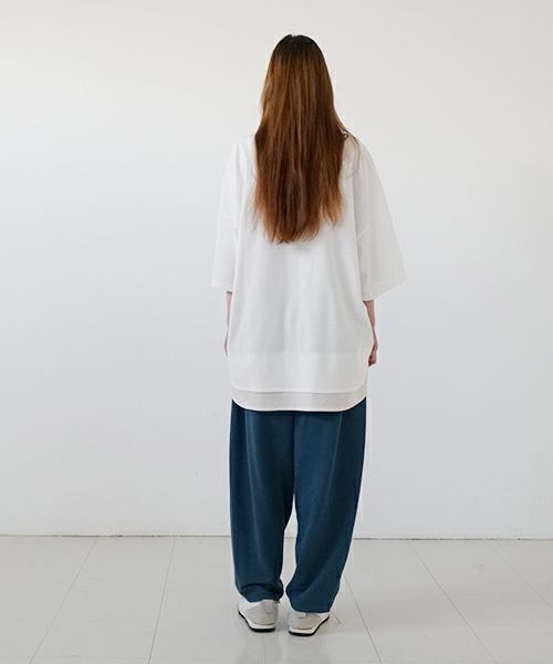 VUyヴウワイtwo slit t-shirt [white×beige]重ねスリットtシャツ