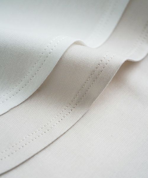 VUyヴウワイtwo slit t-shirt [white×beige]重ねスリットtシャツ
