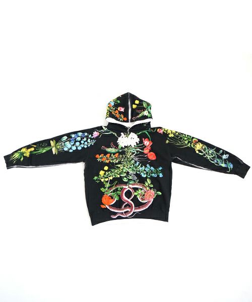 AHCAHCUMあちゃちゅむお花体パーカー（クロ）01-231-0701