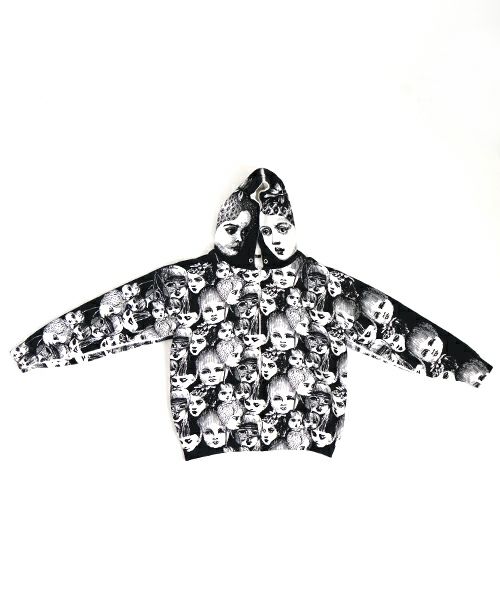 AHCAHCUMあちゃちゅむフルーツ女ジップパーカー（クロ）01-231-0703