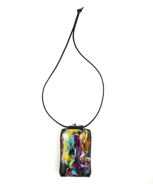 macromauroマクロマウロPAINT SHOULDER WALLET blackショルダーペイントウォレット(財布）