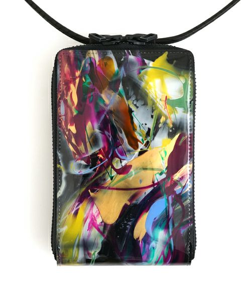 macromauroマクロマウロPAINT SHOULDER WALLET blackショルダーペイントウォレット(財布）