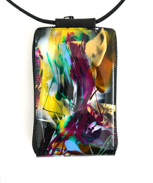 macromauroマクロマウロPAINT SHOULDER WALLET blackショルダーペイントウォレット(財布）