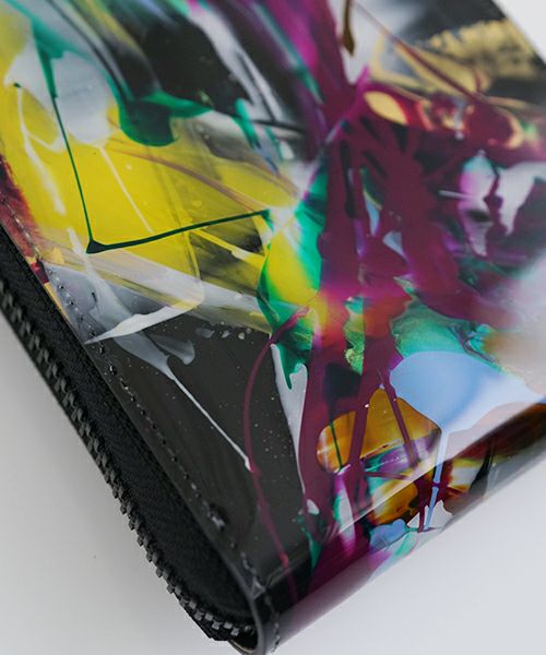 macromauroマクロマウロPAINT SHOULDER WALLET blackショルダーペイントウォレット(財布）