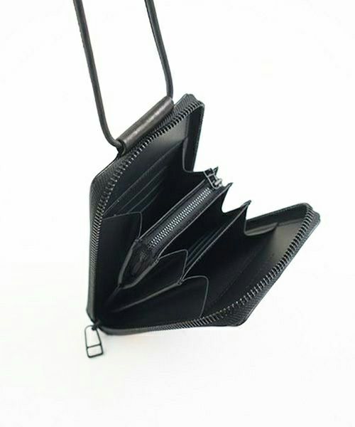 macromauroマクロマウロPAINT SHOULDER WALLET blackショルダーペイントウォレット(財布）