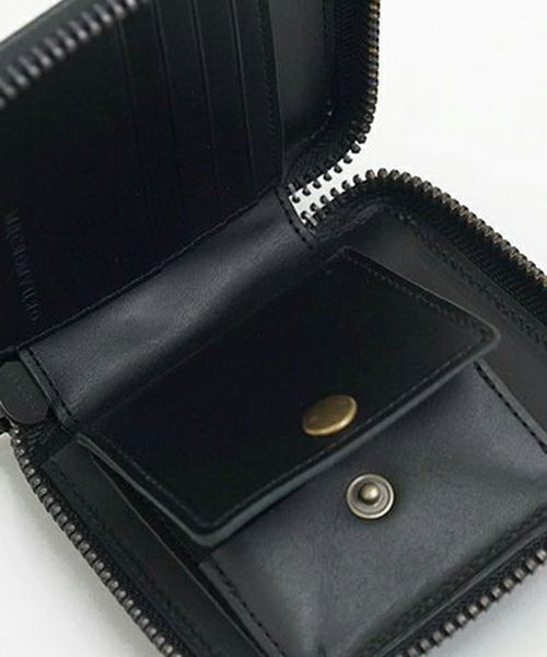 macromauroマクロマウロpaint black walletジップペイントウォレット(財布）