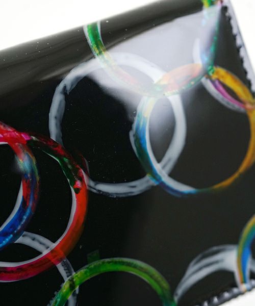 美品　一点物　macromauro　マクロマウロ ペイントロングウォレット macromauro マクロマウロ PAINT WALLET O [BLACK] ペイント