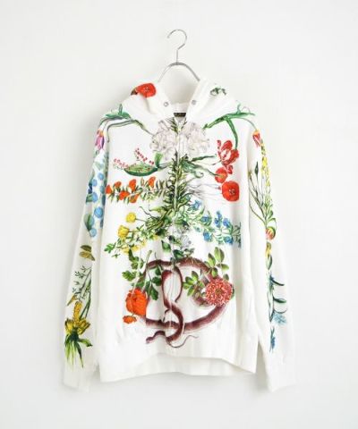 AHCAHCUMあちゃちゅむお花の体ジップパーカー（シロ）