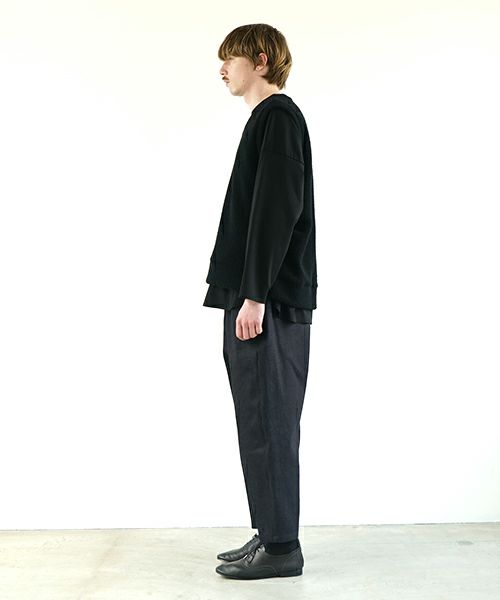 VU ヴウ boa v vest [BLACK］ボア Vネックベスト vu-cut-011