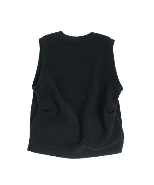 VU ヴウ boa v vest [BLACK］ボア Vネックベスト vu-cut-011