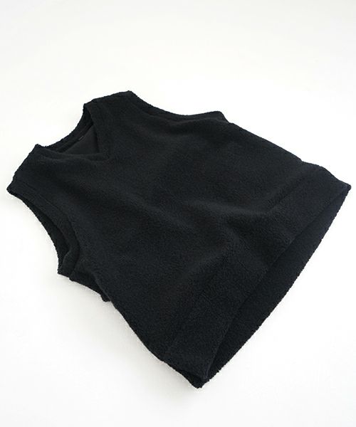 VU ヴウ boa v vest [BLACK］ボア Vネックベスト vu-cut-011