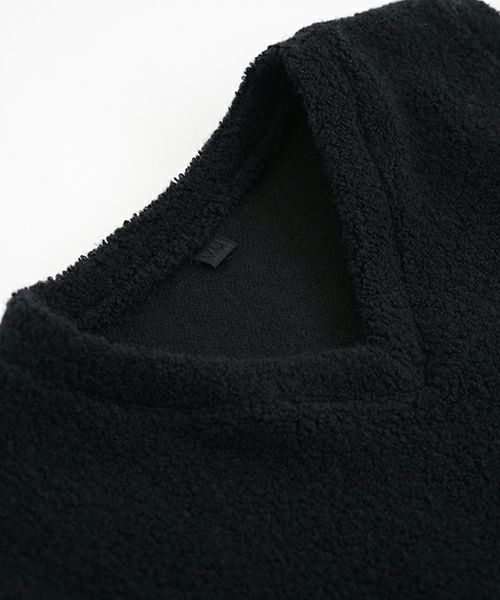 VU ヴウ boa v vest [BLACK］ボア Vネックベスト vu-cut-011