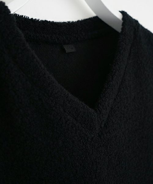 VU ヴウ boa v vest [BLACK］ボア Vネックベスト vu-cut-011
