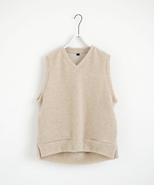 VU ヴウ boa v vest  [FIGARO］ボア Vネックベスト vu-cut-011