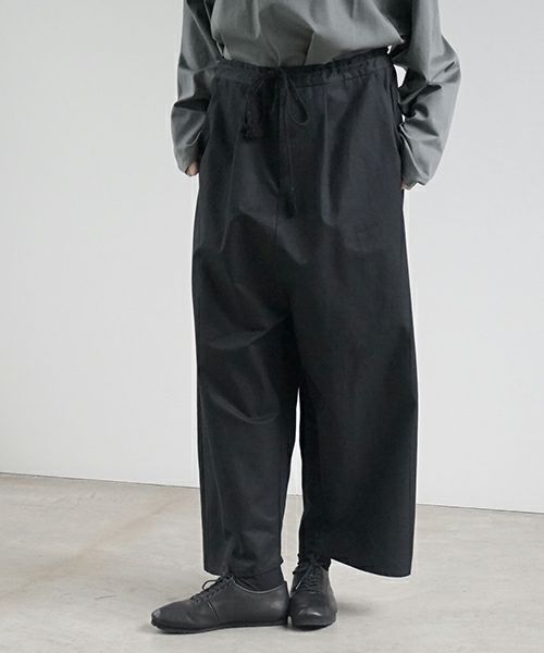 VU ヴウ wide silhouette pants [BLACK] ワイドシルエットパンツ vu-pnt-006